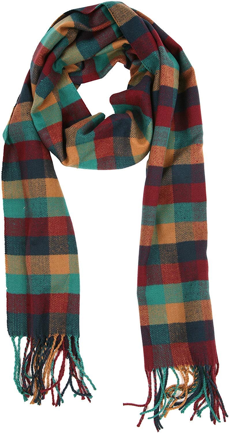 VERONZ Soft Classic Cashmere Feel Winter Scarf, Multicolor Boxes - Image 2